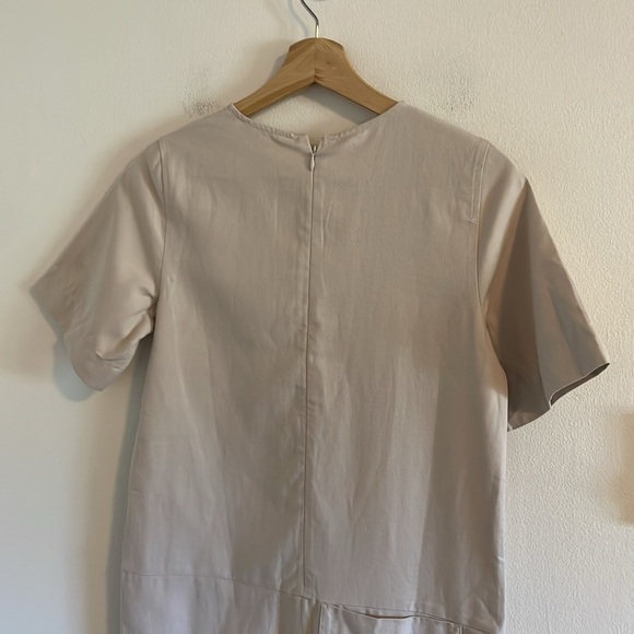 COS Short Sleeve Jumpsuit Women’s Size 2 NWT Minimalist Neutral Oatmeal Beige - Picture 8 of 13
